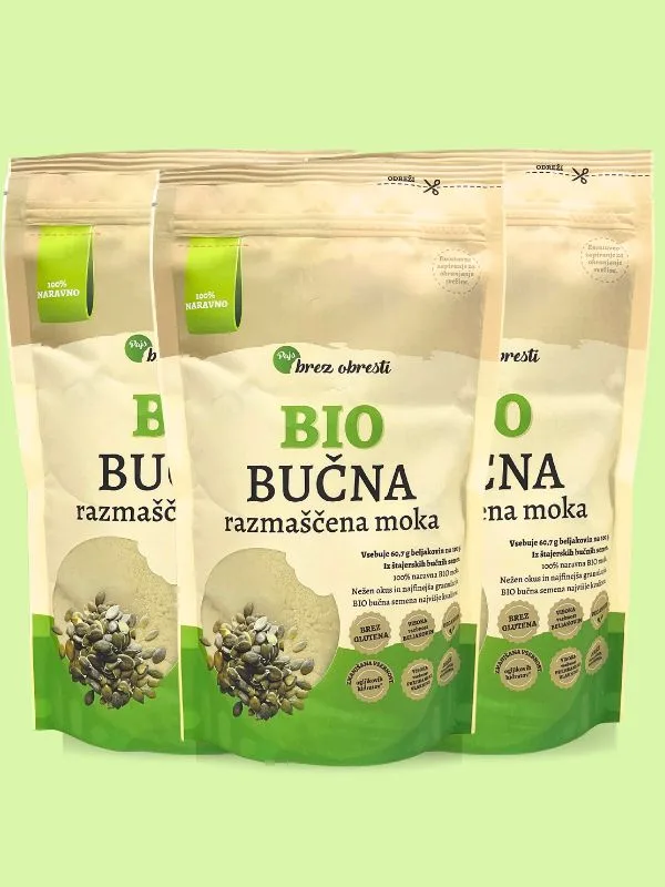 BIO bučna razmaščena moka 2+1 GRATIS