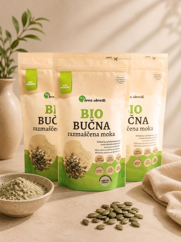 BIO bučna razmaščena moka 2+1 GRATIS